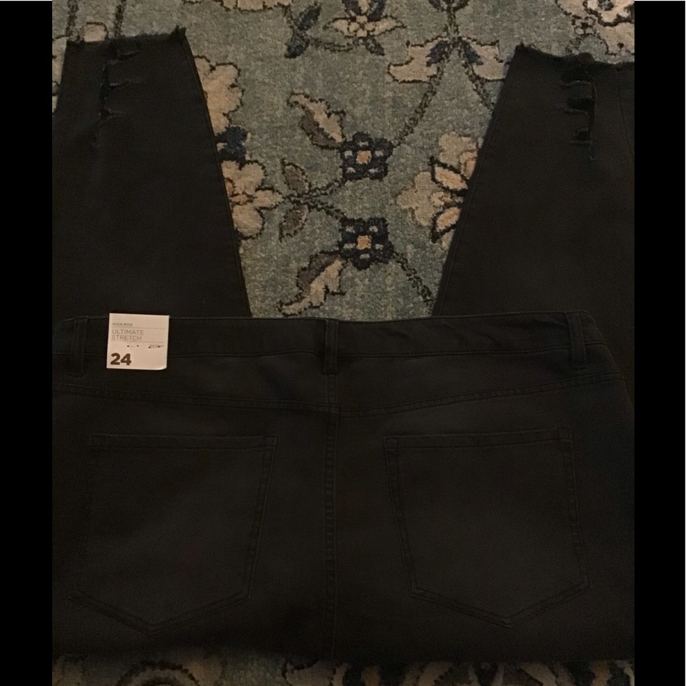 LOWEST🌺 NWT LANE BRYANT Sz24 BLACK STRETCH JEANS - Picture 6 of 12